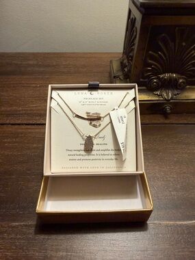 Luna Norte Gold-Tone Layered Druzy Necklace Set